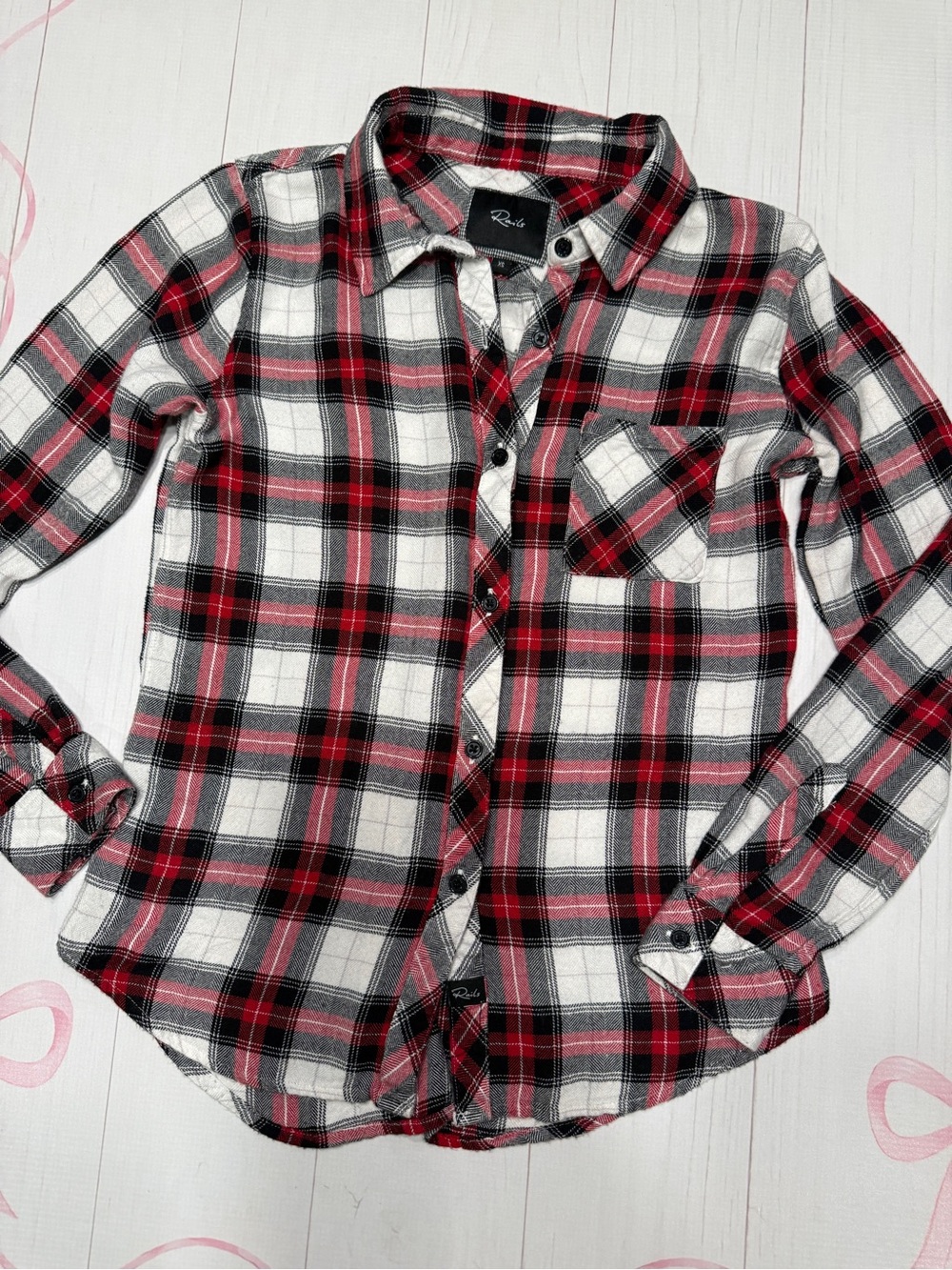 Rails Women's Red Black White Plaid Button-Down Shirt